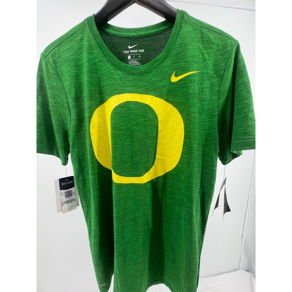 Nike Dri-FIT Oregon Ducks Logo Athletic Cut T-Shirt Men's Small Green